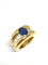 Bague Bague or jaune saphir ovale et diamants baguettes 58 Facettes