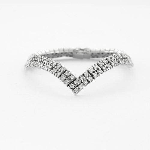 Bracelet Bracelet Chevron Or Gris Diamants 58 Facettes 4923