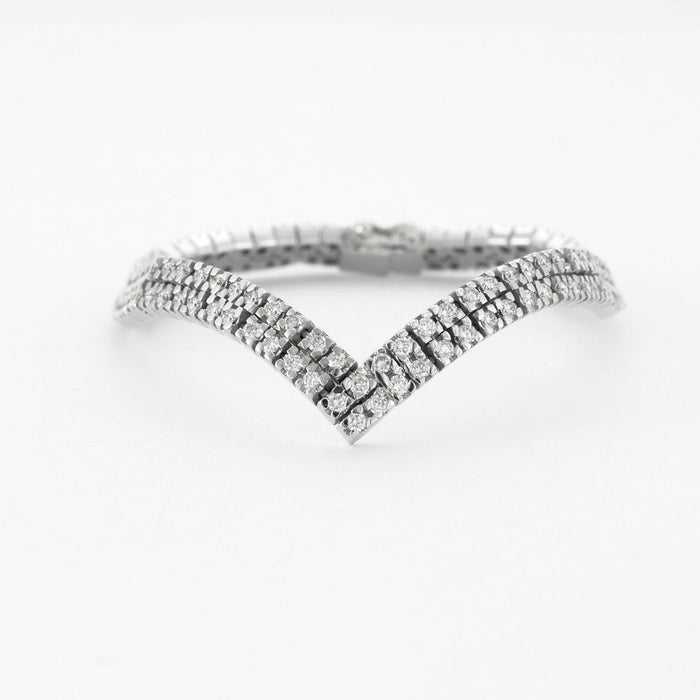Bracelet Bracelet Chevron Or Gris Diamants 58 Facettes 4923