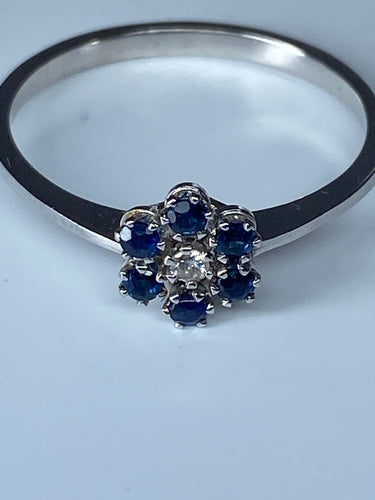 Bague Bague en or saphirs et diamants 58 Facettes