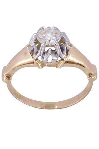 Bague 53 SOLITAIRE ANCIEN DIAMANT 0.50 CARAT 58 Facettes 077560