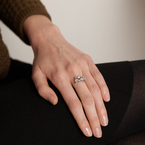 Bague 51 Bague en or gris, diamants 58 Facettes 3529