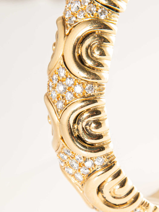 Bracelet Bracelet jonc en or jaune et diamants 58 Facettes