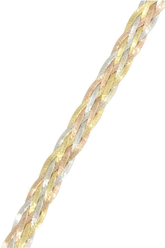 Collier COLLIER MAILLE PLATE TRESSÉE 3 ORS 58 Facettes 042941