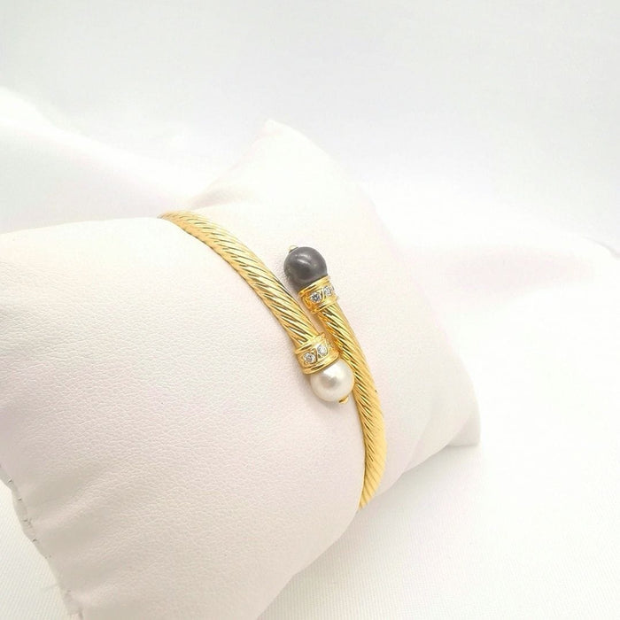 Bracelet Bracelet or jaune Perles Diamants 58 Facettes