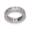 Bague Alliance or gris diamants taille émeraude 58 Facettes