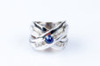 Ring White gold sapphire diamond ring 58 Facettes 111-170463-34