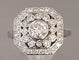 Bague 53.5 Bague Style Art Déco Octogonale Diamants Or Blanc 58 Facettes R 1656