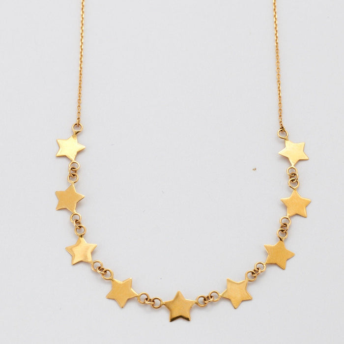 Collier Collier Or Jaune 9 Etoiles 58 Facettes