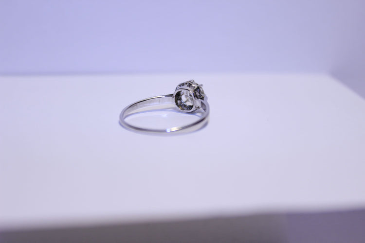 Bague 58 Bague solitaire or blanc Diamant 58 Facettes