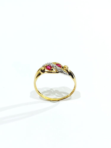Bague 58.5 Bague or diamants Rubis 58 Facettes