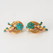 Turquoise & ruby ​​clip-on earrings 58 Facettes ALGU11