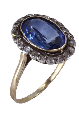 Bague BAGUE POMPADOUR SAPHIR ET DIAMANTS 58 Facettes 067561