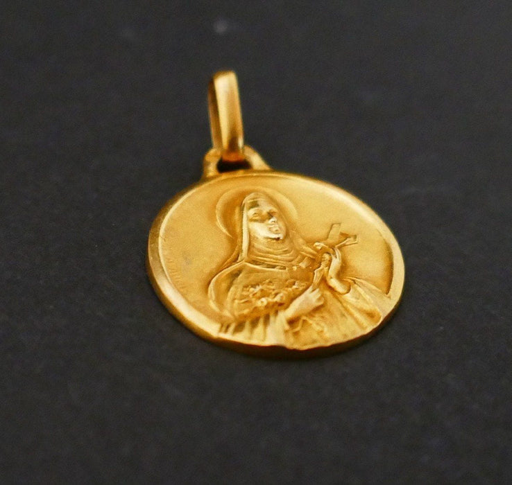 Pendentif Médaille Augis vierge en Or jaune 58 Facettes
