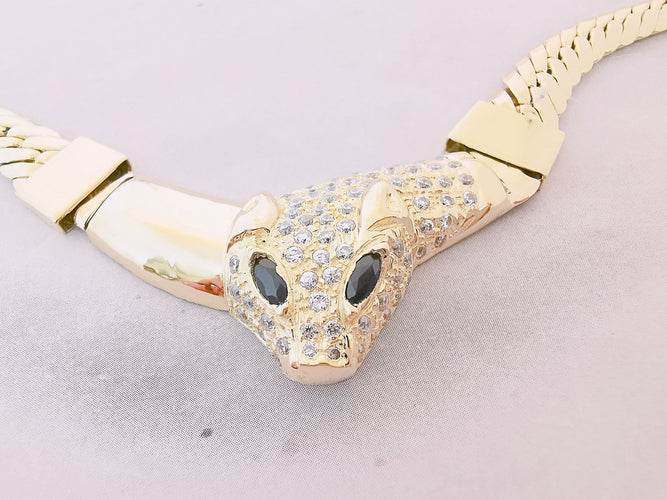 Collier Collier tête de félin Or Jaune 58 Facettes AA 1472