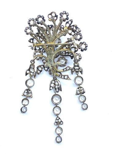 Broche Broche à pampilles détachables argent et pierres blanches 58 Facettes AB281