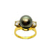 Ring 54 Pearl and Diamond Ring Yellow Gold 58 Facettes 20400000600