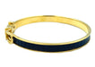 Bracelet Hermès. Bracelet jonc métal doré et cuir 58 Facettes
