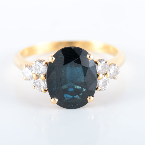 Bague 53 Bague Saphir 6 Diamants 58 Facettes 8397