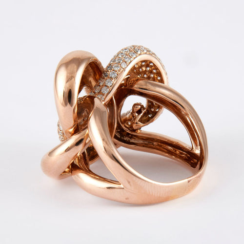 Bague 60 Bague Noeud Diamants Or rose 58 Facettes