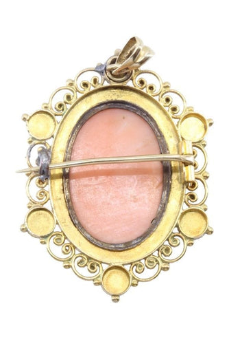 Pendentif PENDENTIF BROCHE CAMÉE ET PERLES 58 Facettes 066391