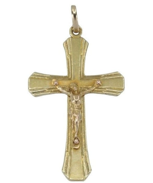 Pendentif croix ancienne en or jaune 58 Facettes 061921