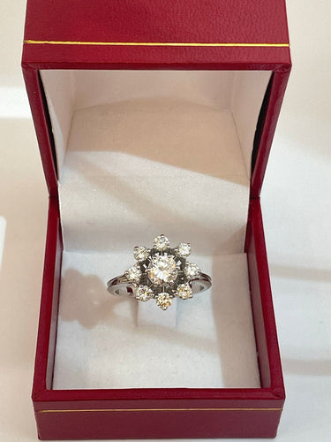 Bague Bague marguerite or blanc et diamants 58 Facettes