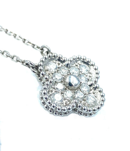 Pendentif VAN CLEEF & ARPELS -  pendentif or blanc, diamants 58 Facettes