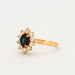 Ring 51.5 Gold Marguerite Ring Blue Sapphire Diamond 58 Facettes 002.202