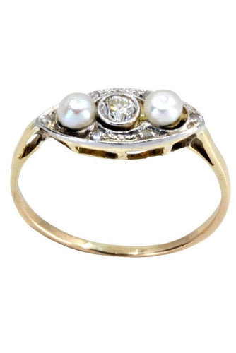 Bague BAGUE ART NOUVEAU PERLES ET DIAMANT 58 Facettes 055921