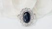 Bague 52 Bague pompadour en or blanc, saphir et diamants 58 Facettes 32110