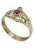 NAPOLEON III PEARL AND RUBY RING 58 Facettes 061351