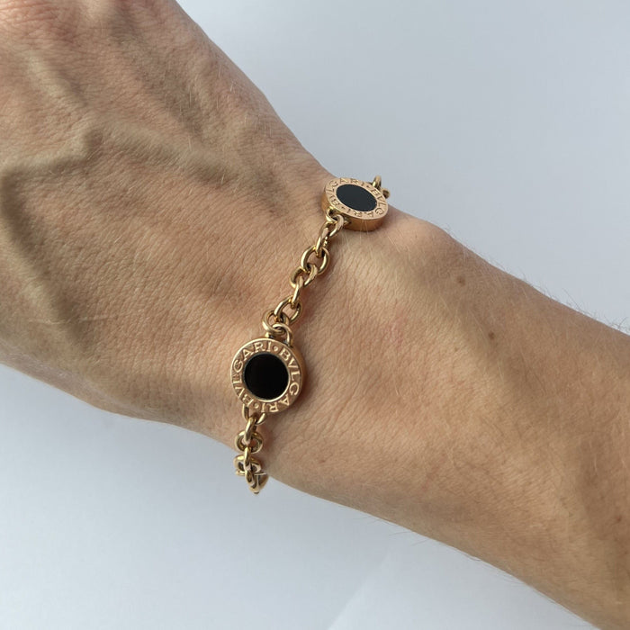 Bracelet Bulgari - bracelet en Or rose et Onyx 58 Facettes 20400000551