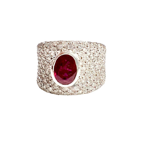 Bague BAGUE PAVAGE DIAMANTS RUBIS 58 Facettes Q920A