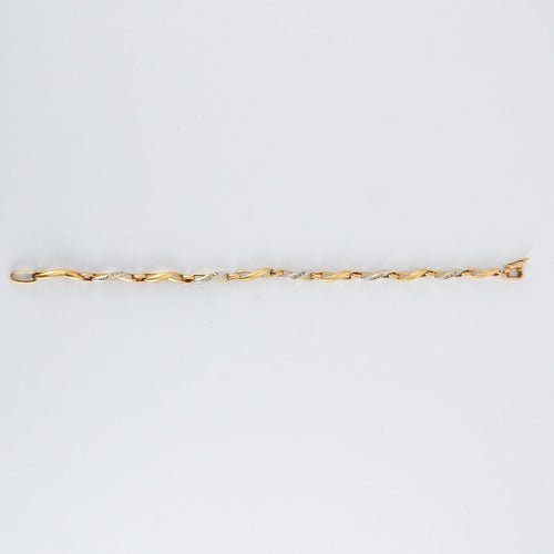 Bracelet Bracelet or jaune et blanc diamants 58 Facettes