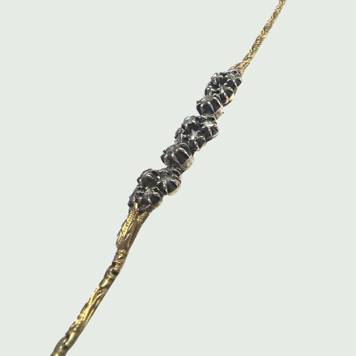 Bracelet Bracelet en or et argent 18 carats du XIXe siècle avec diamants 58 Facettes Q952A (910)