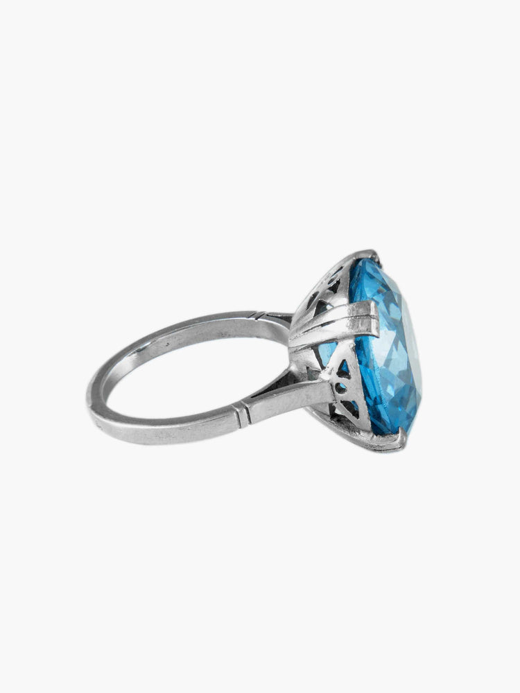 Bague Argent Style Français Avec Pierre Naturelle Ovale - Modèle 3414