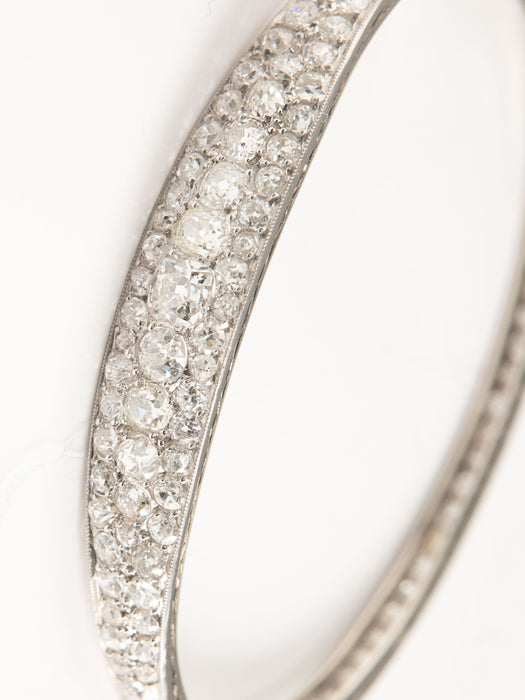 Bracelet Bracelet jonc en platine et diamants 58 Facettes