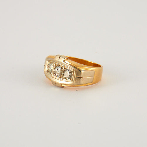 Bague 50 Bague Rétro 2 ors 3 Diamants 58 Facettes EL2-73