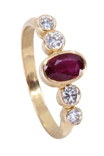 Bague BAGUE MODERNE RUBIS ET DIAMANTS 58 Facettes 066871