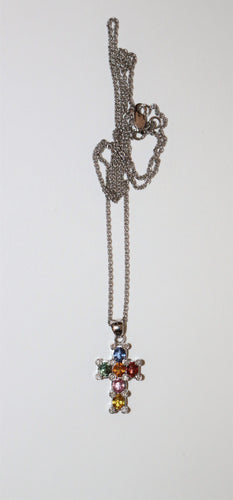 Collier Pendentif-chaîne Croix saphirs et diamants 58 Facettes 473