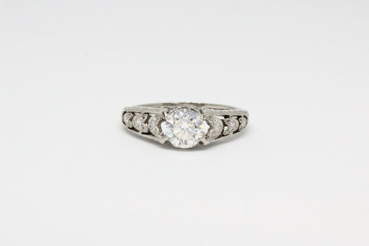 Bague bague en platine avec diamants 58 Facettes