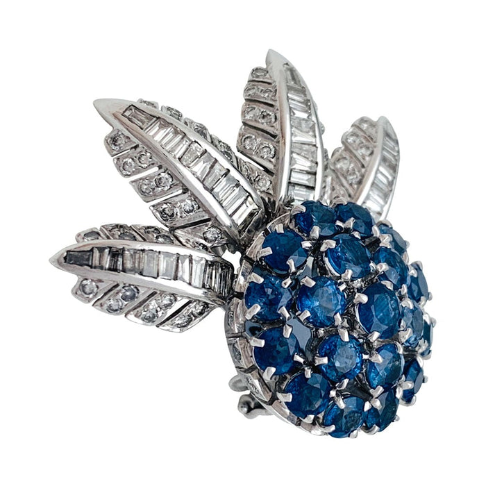 White gold, sapphires and diamonds earrings.