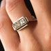 Ring 55 Art deco ring 2 diamonds 58 Facettes 19-107-55