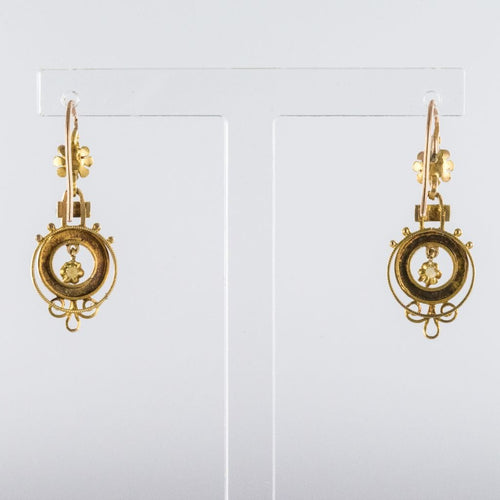Boucles d'oreilles Boucles d'oreilles anciennes or rose perles fines 58 Facettes 19-577