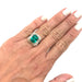Ring 50 Yellow gold emerald skirt ring 4,12 carats, diamonds. 58 Facettes 30506