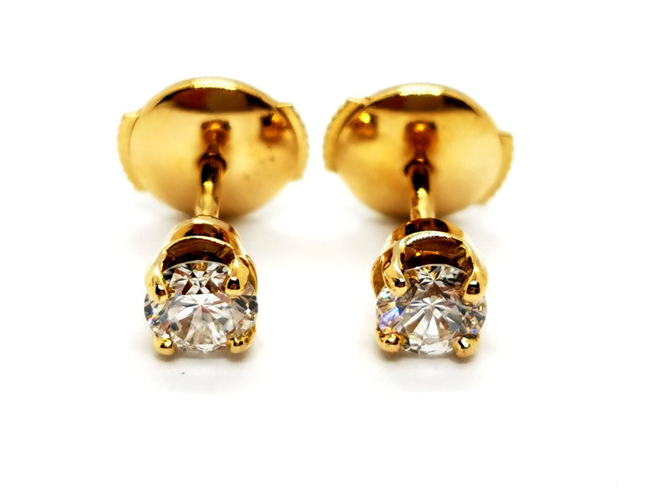 Boucles d'oreilles Boucles d'oreilles Puces Or jaune Diamant 58 Facettes 1117931CN