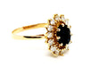 Ring 55 Flower Ring Yellow Gold Sapphire 58 Facettes 952717CN