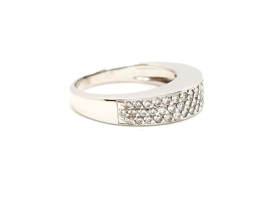 Bague 56 Bague Or blanc Diamant 58 Facettes 729105CN