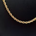 Old twisted mesh long necklace 18 carat yellow gold 58 Facettes
